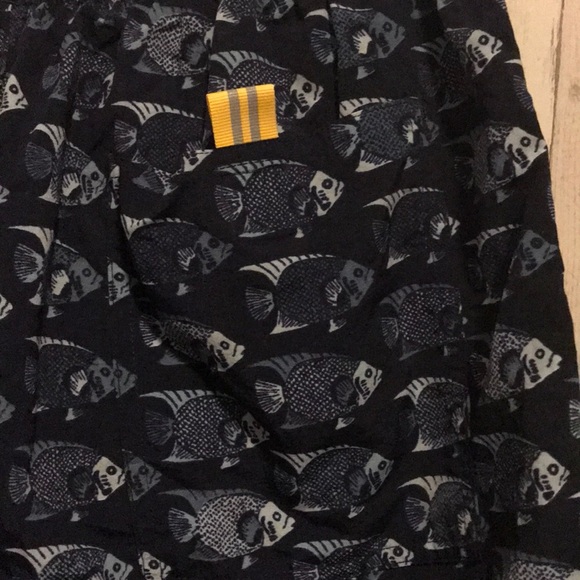 Nautica Fish Print Navy Blue Swim Trunks Medium - Picture 3 of 5